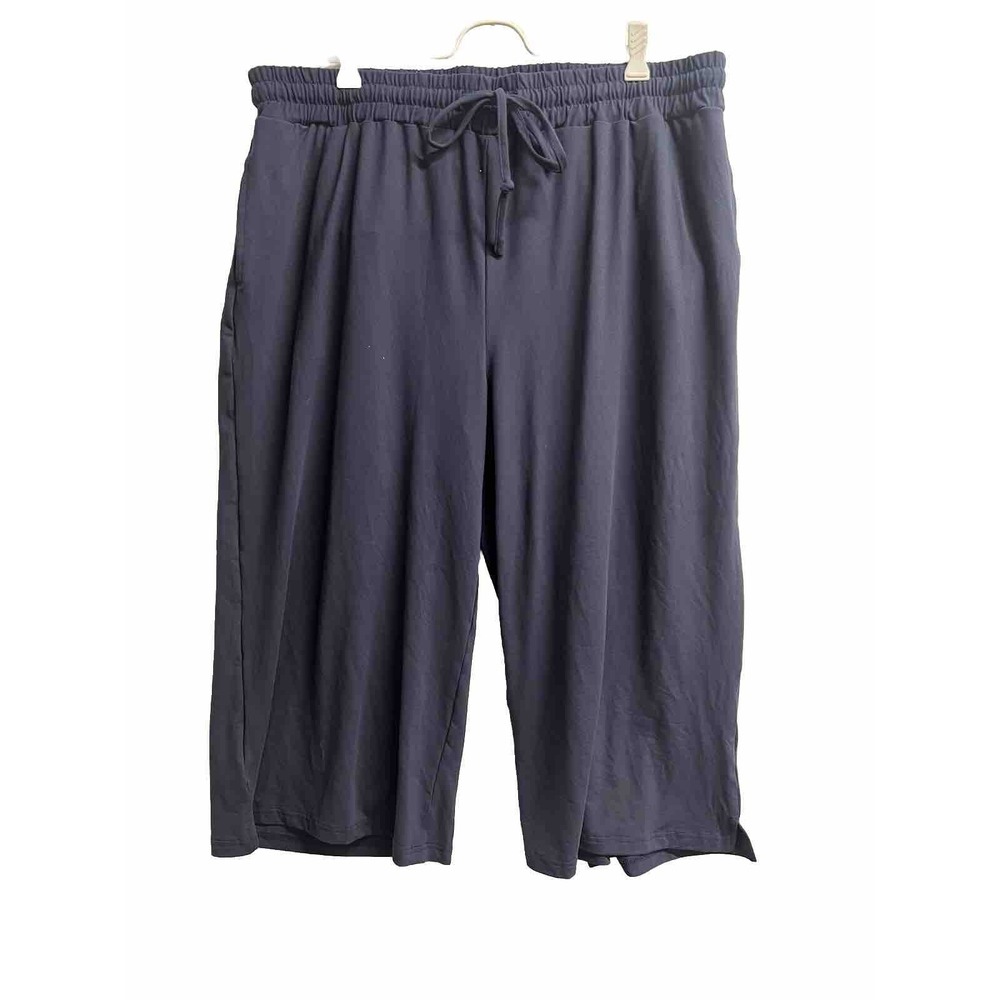 Woman Crop Navy Pants Stretch Plus Sz 3XL ‎ W Pockets